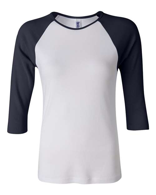 White/ Navy - BELLA + CANVAS 2000 - Size: L