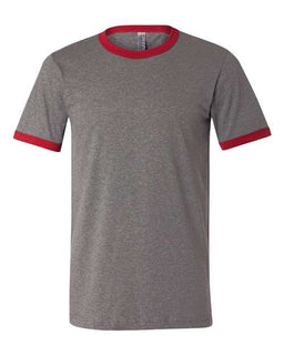 Deep Heather/ Cardinal - BELLA + CANVAS 3055 - Size: 2XL