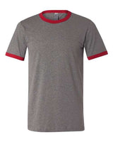 Deep Heather/ Cardinal - BELLA + CANVAS 3055 - Size: 2XL