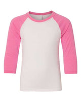Hot Pink Sleeves/ White Body - Next Level - Next Level 3352 - Size: L