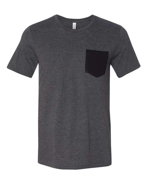 Dark Grey Heather/ Black - BELLA + CANVAS 3021 - Size: M