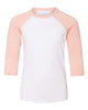 White/ Heather Peach - BELLA + CANVAS 3200Y - Size: S