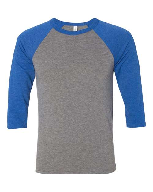 Grey/ True Royal Triblend - BELLA + CANVAS 3200 - Size: L