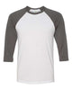 White/ Asphalt - BELLA + CANVAS 3200 - Size: L
