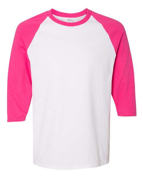 White/ Heliconia - Gildan - Gildan 5700 - Size: 2XL