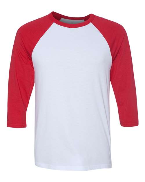 White/ Red - BELLA + CANVAS 3200 - Size: M