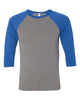 Grey/ True Royal Triblend - BELLA + CANVAS 3200 - Size: 2XL