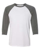 White/ Deep Heather - BELLA + CANVAS 3200 - Size: M