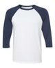 White/ Navy - BELLA + CANVAS 3200 - Size: 2XL