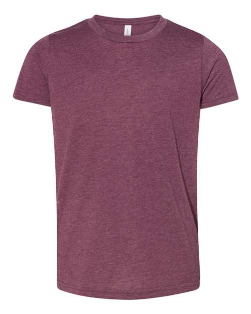 Maroon Triblend - BELLA + CANVAS 3413Y - Size: S