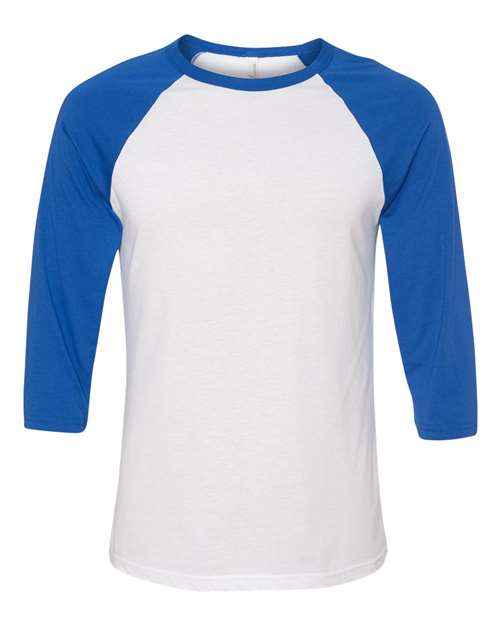 White/ True Royal - BELLA + CANVAS 3200 - Size: 2XL