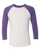 Purple Rush Sleeves/ Heather White Body - Next Level - Next Level 6051 - Size: 2XL