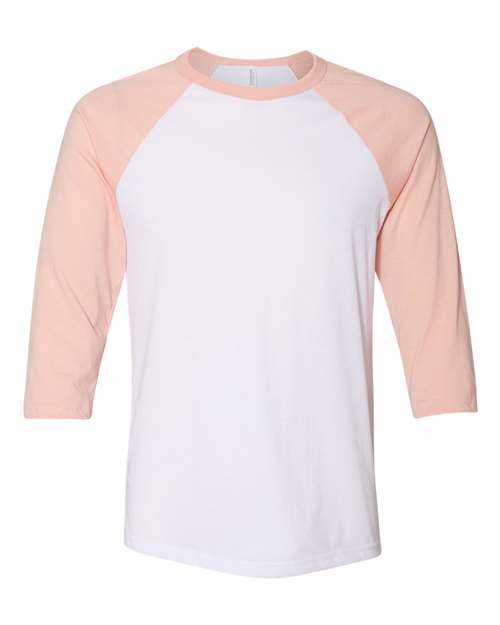 White/ Heather Peach - BELLA + CANVAS 3200 - Size: 2XL
