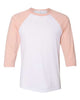 White/ Heather Peach - BELLA + CANVAS 3200 - Size: 2XL