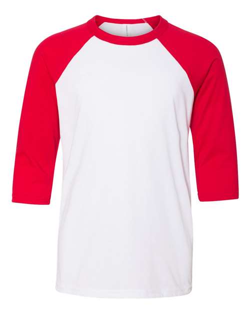White/ Red - BELLA + CANVAS 3200Y - Size: S
