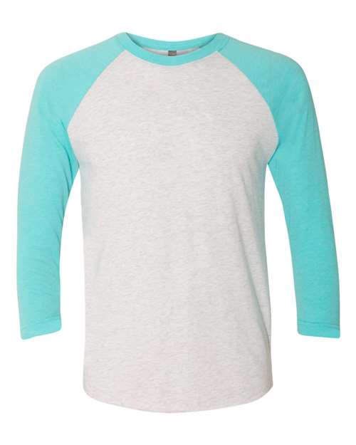 Tahiti Blue Sleeves/ Heather White Body - Next Level - Next Level 6051 - Size: 2XL