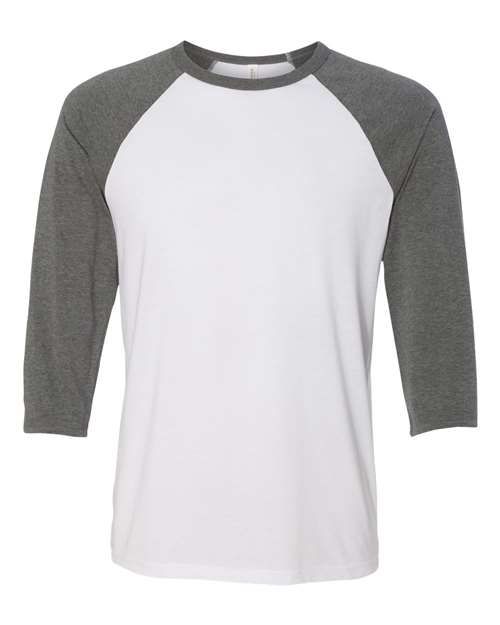 White/ Deep Heather - BELLA + CANVAS 3200 - Size: S