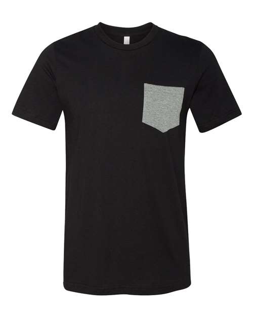 Black/ Deep Heather - BELLA + CANVAS 3021 - Size: S