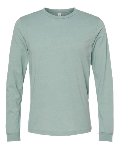 Heather Dusty Blue - BELLA + CANVAS 3501CVC - Size: S