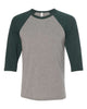 Grey/ Emerald Triblend - BELLA + CANVAS 3200 - Size: 2XL