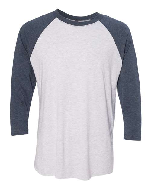 Indigo Sleeves/ Heather White Body - Next Level - Next Level 6051 - Size: 2XL